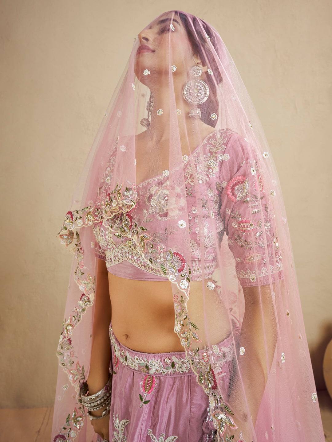 Satin Silk Fabric Sequins embroidery Semi-Stitched Lehenga choli & Dupatta House of Panchhi