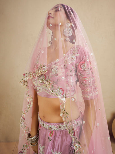 Satin Silk Fabric Sequins embroidery Semi-Stitched Lehenga choli & Dupatta House of Panchhi