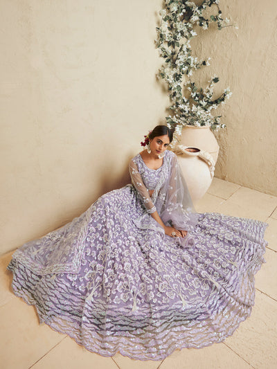 Net Fabric Sequinse embroidery Semi-Stitched Lehenga choli & Dupatta House of Panchhi