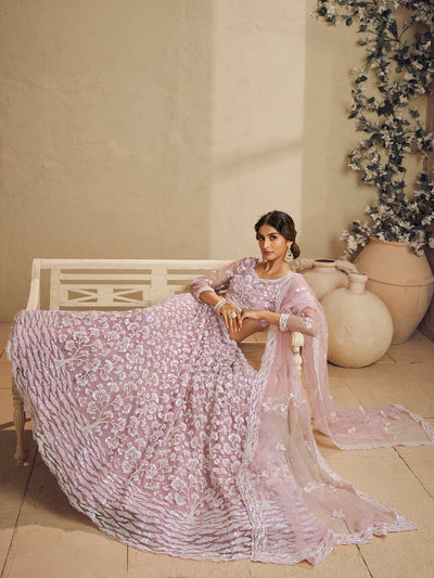 Net Fabric Sequinse embroidery Semi-Stitched Lehenga choli & Dupatta House of Panchhi
