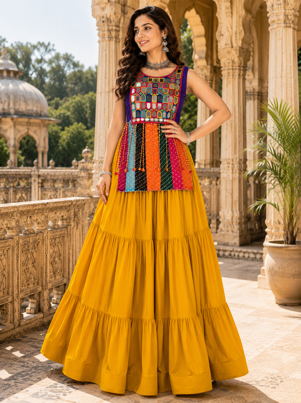 Multi color Navratri Designer Ready To Wear Lehenga Set houseofpanchhi