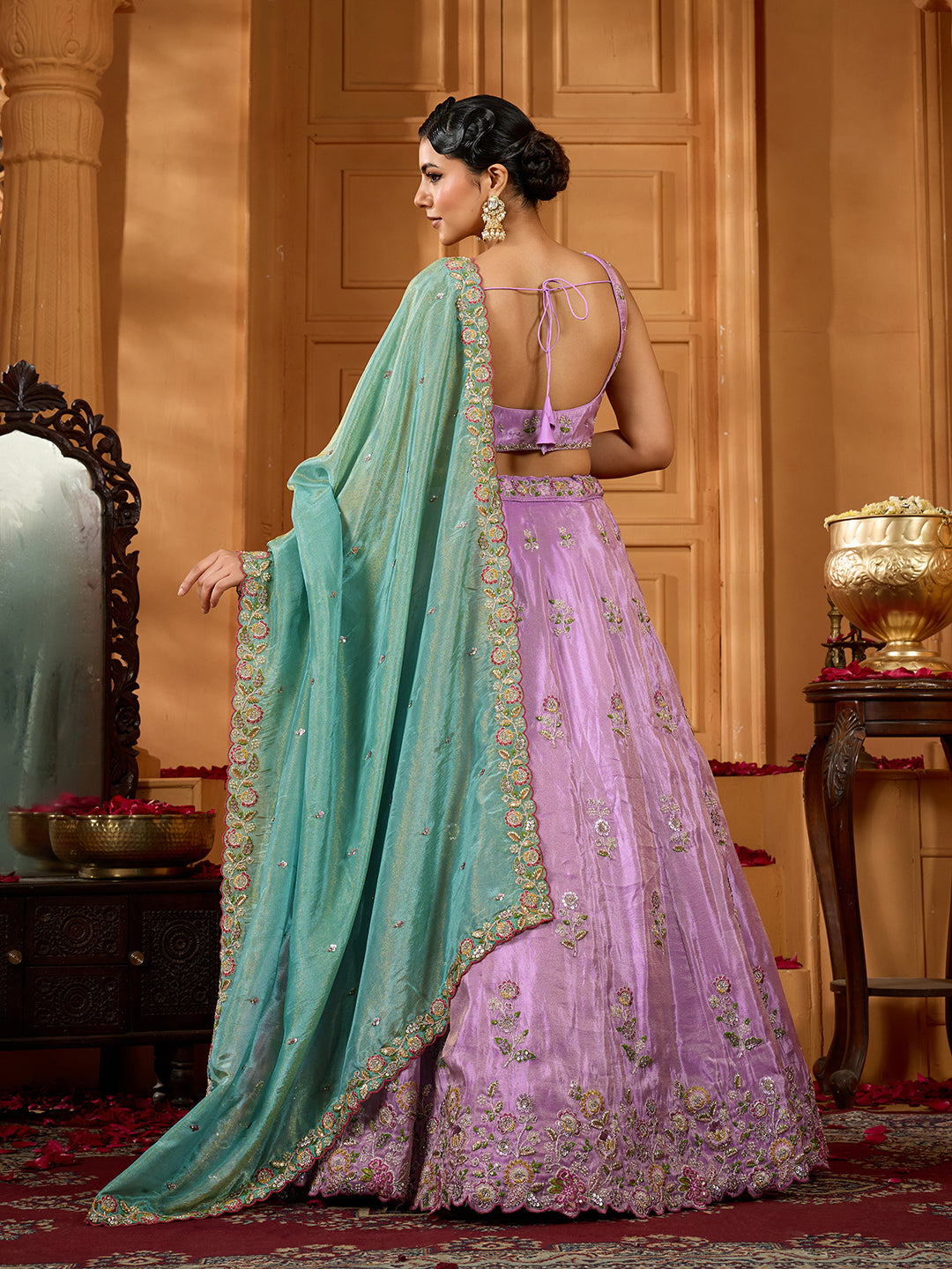Satin Silk Fabric Sequins embroidery Semi-Stitched Lehenga & Unstitched Blouse With Dupatta House of Panchhi