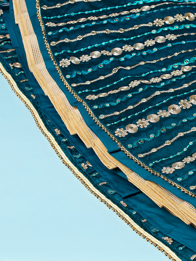 Pure Georgette Sequins Work Semi-Stitched Lehenga
