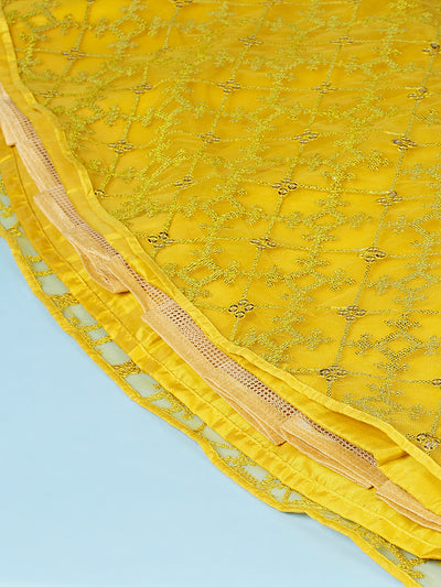 Net Sequins Work Semi-Stitched Lehenga