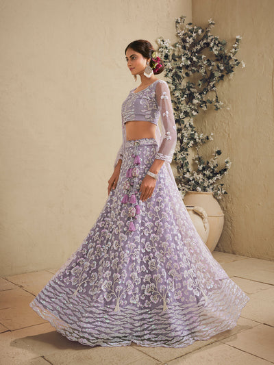 Net Fabric Sequinse embroidery Semi-Stitched Lehenga choli & Dupatta House of Panchhi