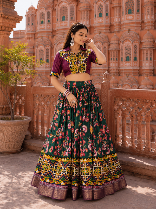Black Pure Cotton Navratri Designer Ready To Wear Lehenga choli (Copy) houseofpanchhi
