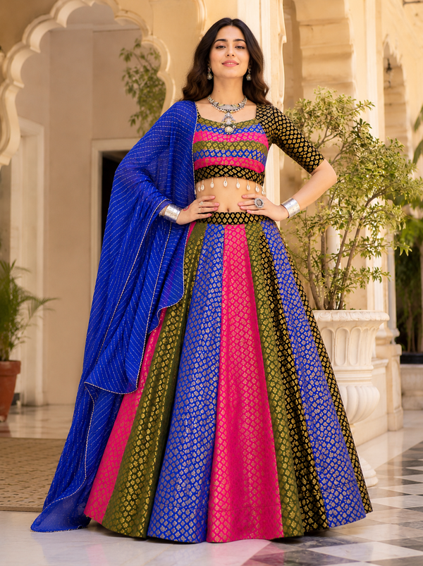 Multi color Navratri Designer Ready To Wear Lehenga Set houseofpanchhi