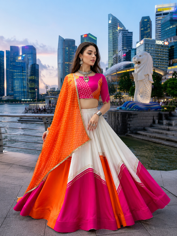 Black & Teal Navratri Designer Ready To Wear Lehenga Set houseofpanchhi