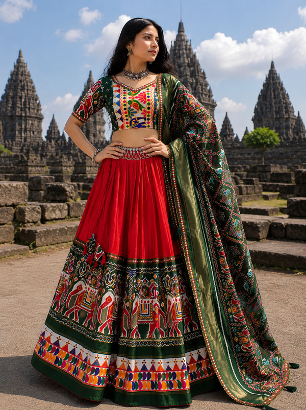Black & Teal Navratri Designer Ready To Wear Lehenga Set houseofpanchhi