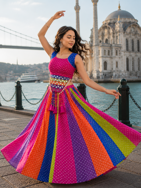 Multi color Navratri Designer Ready To Wear Lehenga Choli houseofpanchhi