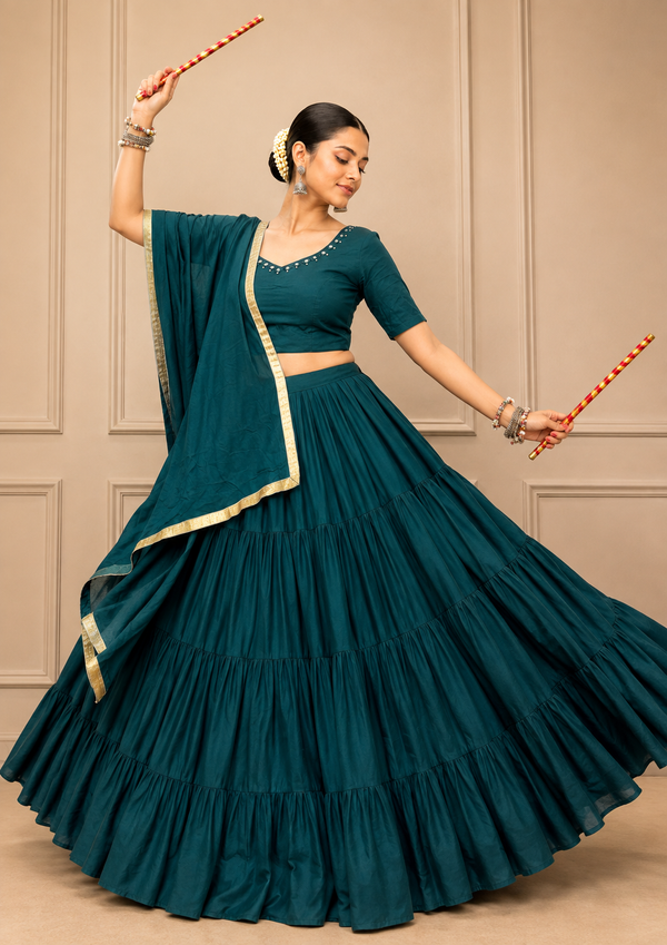 Rayon Cotton Navratri Designer Ready To Wear Lehenga Set houseofpanchhi