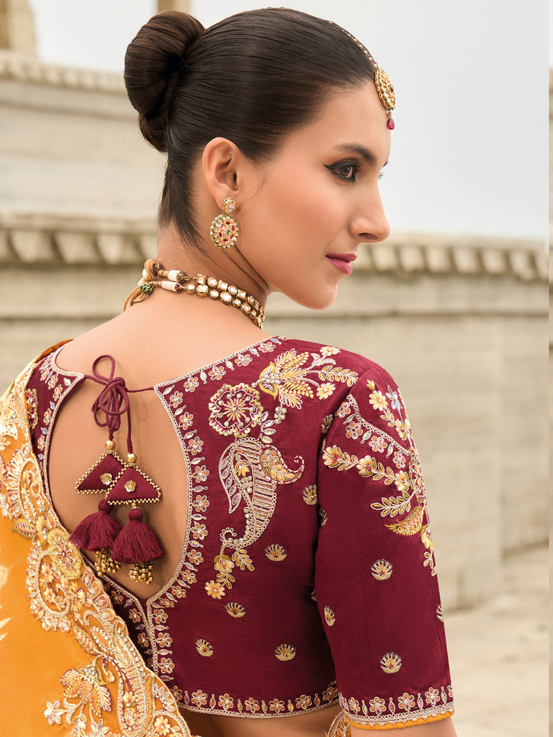 Shade of Orange Color Soft Silk Embroidered Heavy Border Saree