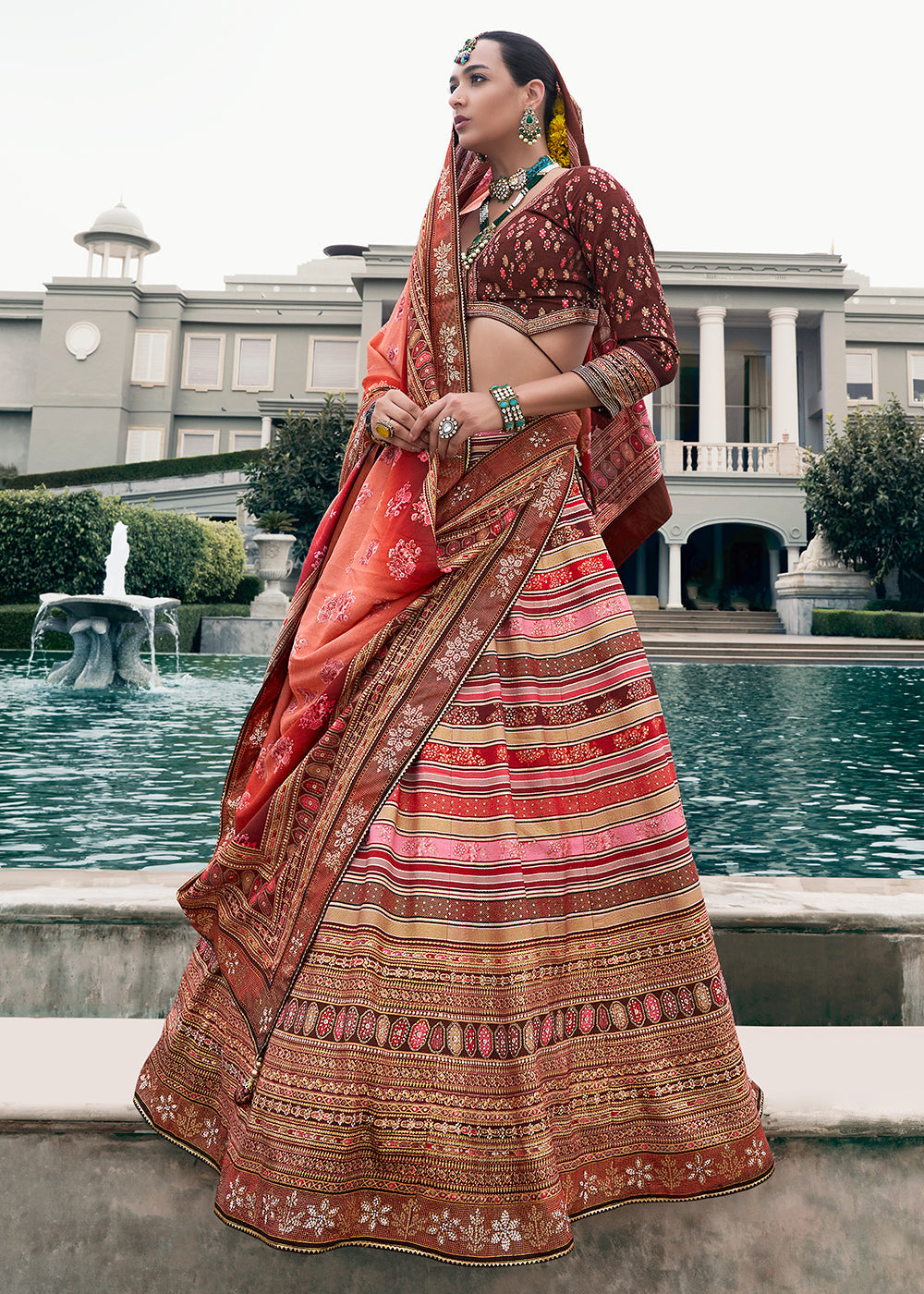 Designer Smooth Silk Ready to Wear Lehenga Choli With Sequence Work House of Panchhi