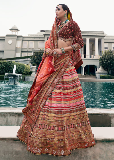 Designer Smooth Silk Ready to Wear Lehenga Choli With Sequence Work House of Panchhi
