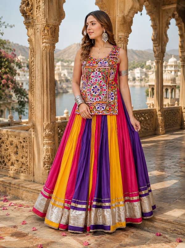 Multi color Navratri Designer Ready To Wear Lehenga Choli houseofpanchhi