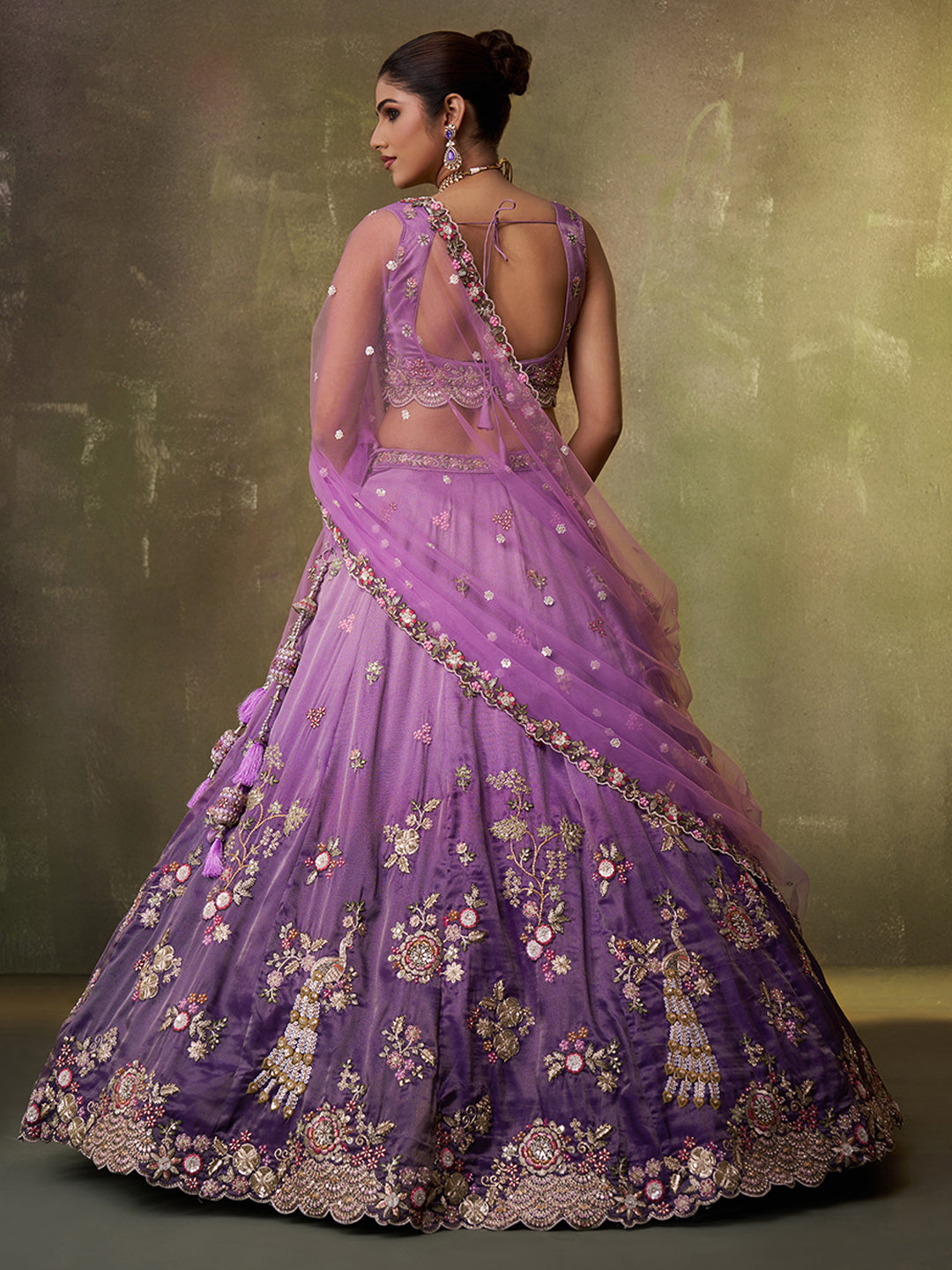 Tissue Fabric Sequins embroidery Semi-Stitched Lehenga & Unstitched Blouse With Dupatta House of Panchhi