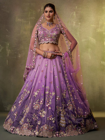 Tissue Fabric Sequins embroidery Semi-Stitched Lehenga & Unstitched Blouse With Dupatta House of Panchhi