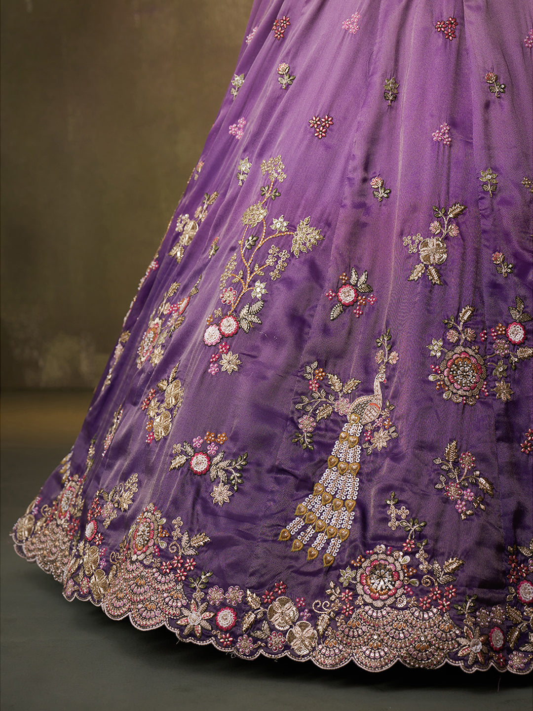 Tissue Fabric Sequins embroidery Semi-Stitched Lehenga & Unstitched Blouse With Dupatta House of Panchhi
