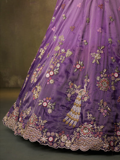 Tissue Fabric Sequins embroidery Semi-Stitched Lehenga & Unstitched Blouse With Dupatta House of Panchhi