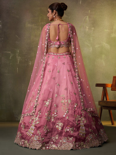 Tissue Fabric Sequins embroidery Semi-Stitched Lehenga & Unstitched Blouse With Dupatta House of Panchhi