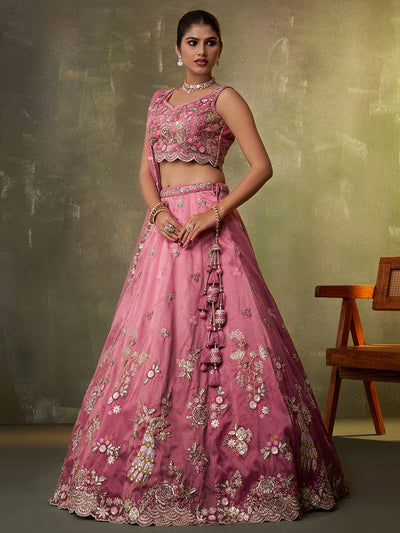 Tissue Fabric Sequins embroidery Semi-Stitched Lehenga & Unstitched Blouse With Dupatta House of Panchhi