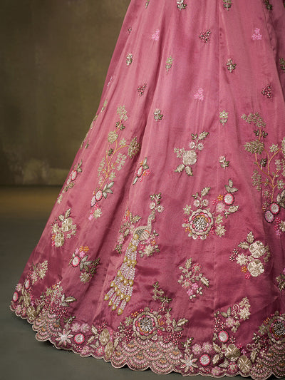 Tissue Fabric Sequins embroidery Semi-Stitched Lehenga & Unstitched Blouse With Dupatta House of Panchhi