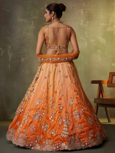 Tissue Fabric Sequins embroidery Semi-Stitched Lehenga & Unstitched Blouse With Dupatta House of Panchhi