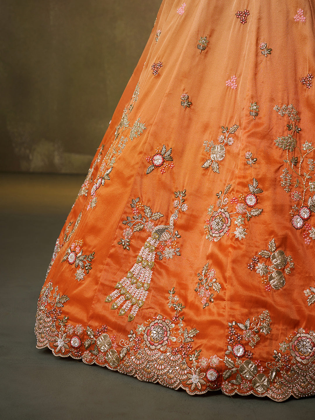 Tissue Fabric Sequins embroidery Semi-Stitched Lehenga & Unstitched Blouse With Dupatta House of Panchhi