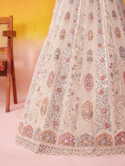 Net Fabric Sequins embroidery Semi-Stitched Lehenga & Unstitched Blouse With Dupatta House of Panchhi