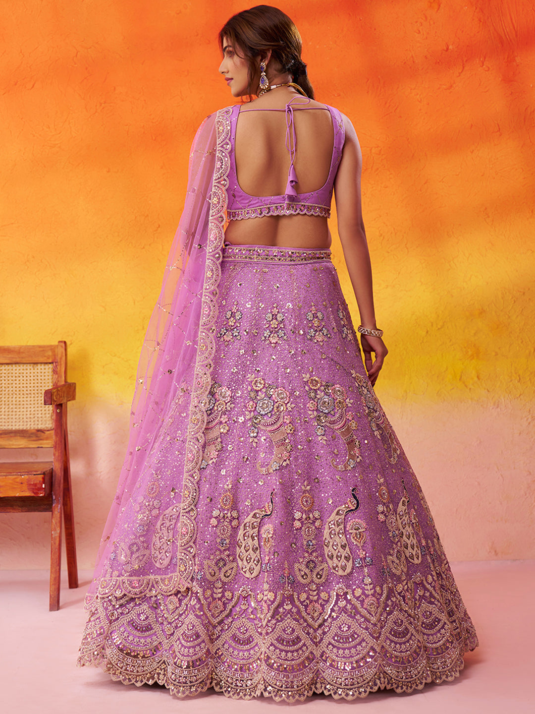 Net Fabric Sequins embroidery Semi-Stitched Lehenga & Unstitched Blouse With Dupatta House of Panchhi