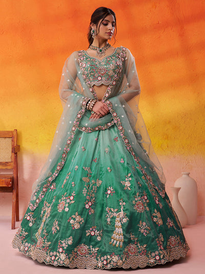 Tissue Fabric Sequins embroidery Semi-Stitched Lehenga & Unstitched Blouse With Dupatta House of Panchhi