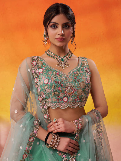 Tissue Fabric Sequins embroidery Semi-Stitched Lehenga & Unstitched Blouse With Dupatta House of Panchhi