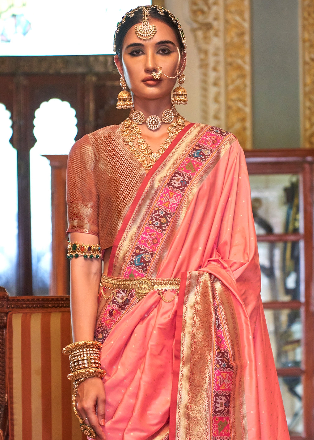 PREMIUM SILK Embroidered with Heavy Patchwork & Cutwork Border Saree with  Blouse