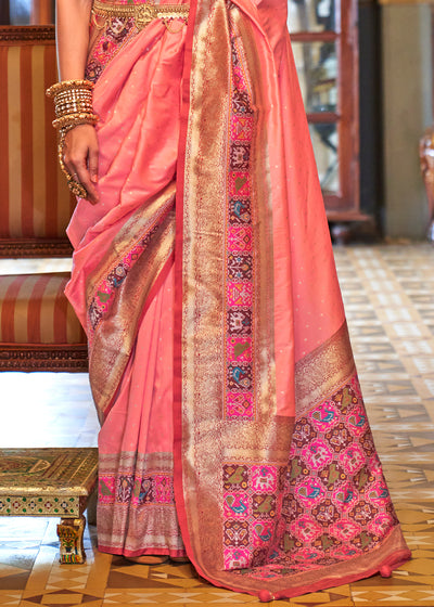 PREMIUM SILK Embroidered with Heavy Patchwork & Cutwork Border Saree with  Blouse