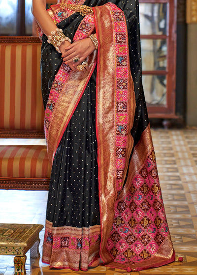 PREMIUM SILK Embroidered with Heavy Patchwork & Cutwork Border Saree with  Blouse