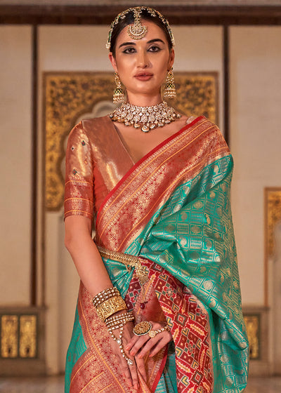 PREMIUM SILK Embroidered with Heavy Patchwork & Cutwork Border Saree with  Blouse