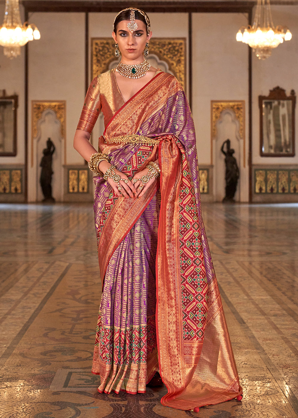 PREMIUM SILK Embroidered with Heavy Patchwork & Cutwork Border Saree with  Blouse