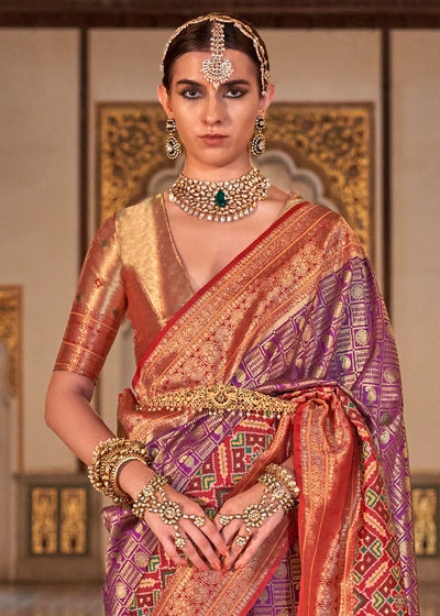 PREMIUM SILK Embroidered with Heavy Patchwork & Cutwork Border Saree with  Blouse