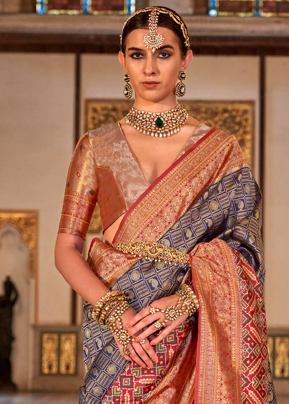 PREMIUM SILK Embroidered with Heavy Patchwork & Cutwork Border Saree with  Blouse