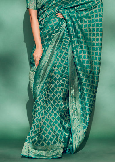 Green Color Pure Viscos Woven Saree