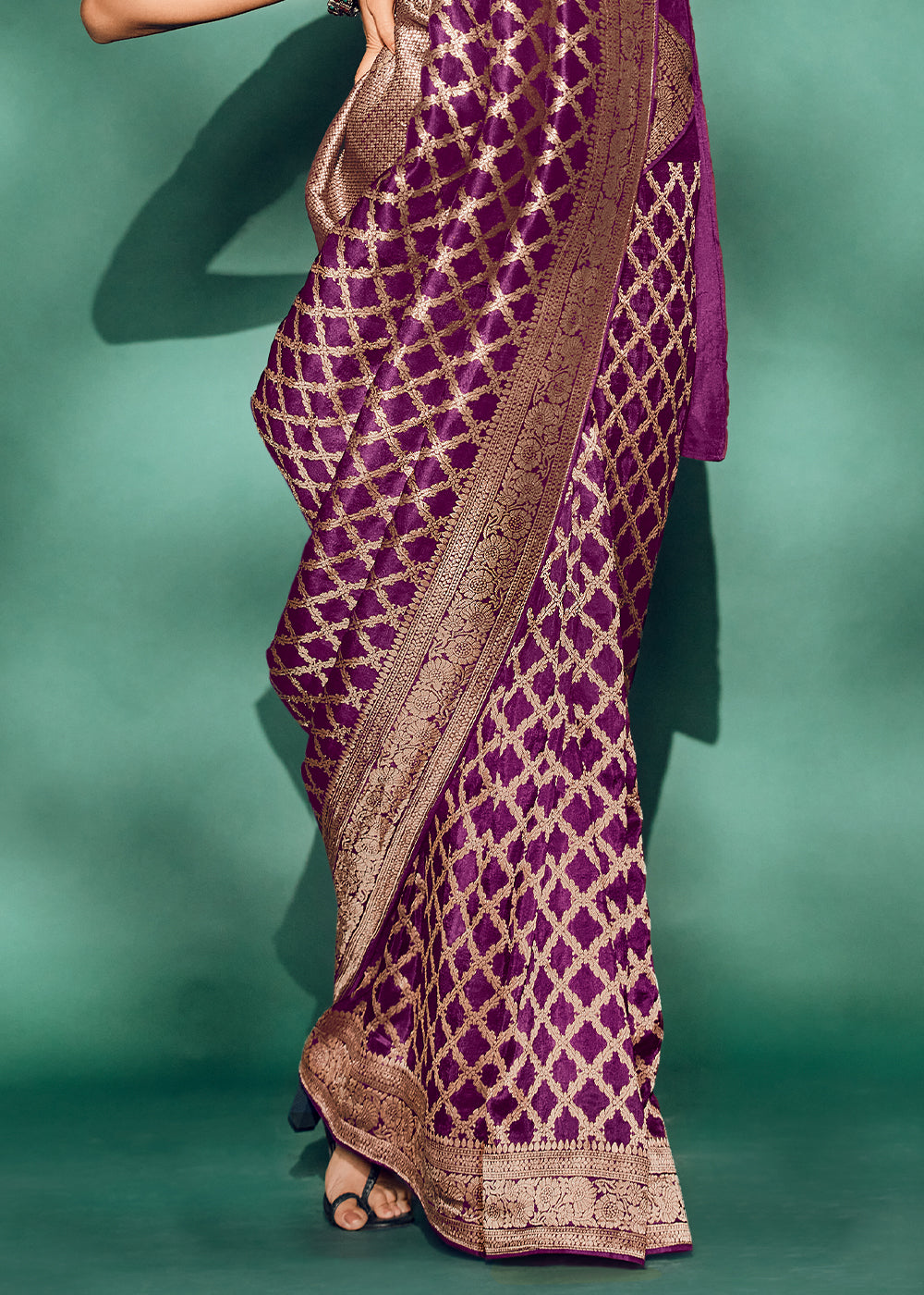 Purple Color Pure Viscos Woven Saree