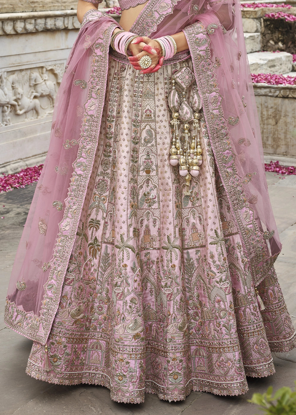 Red- Embroidery, Sequence, Thread Work Bridal Semi Stitched Lehenga (Copy) House of Panchhi