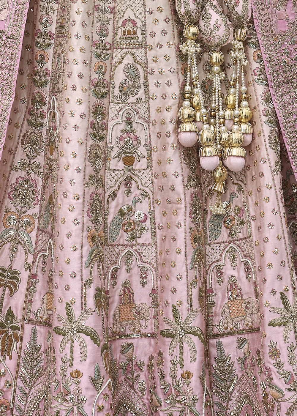 Red- Embroidery, Sequence, Thread Work Bridal Semi Stitched Lehenga (Copy) House of Panchhi