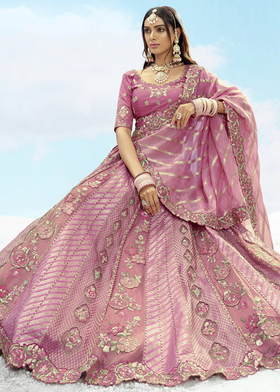 Patch & Cut Work Silk Embroidered Semi Stitched Lehenga Choli & Dupatta