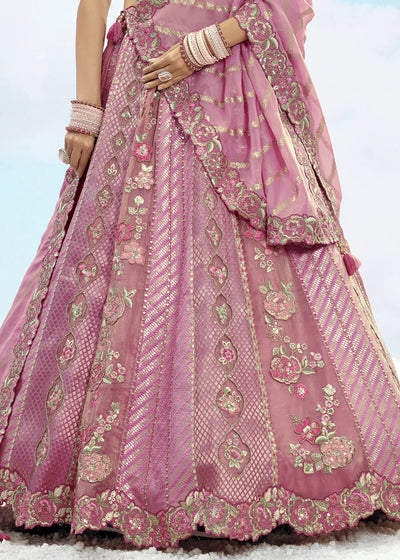 Patch & Cut Work Silk Embroidered Semi Stitched Lehenga Choli & Dupatta