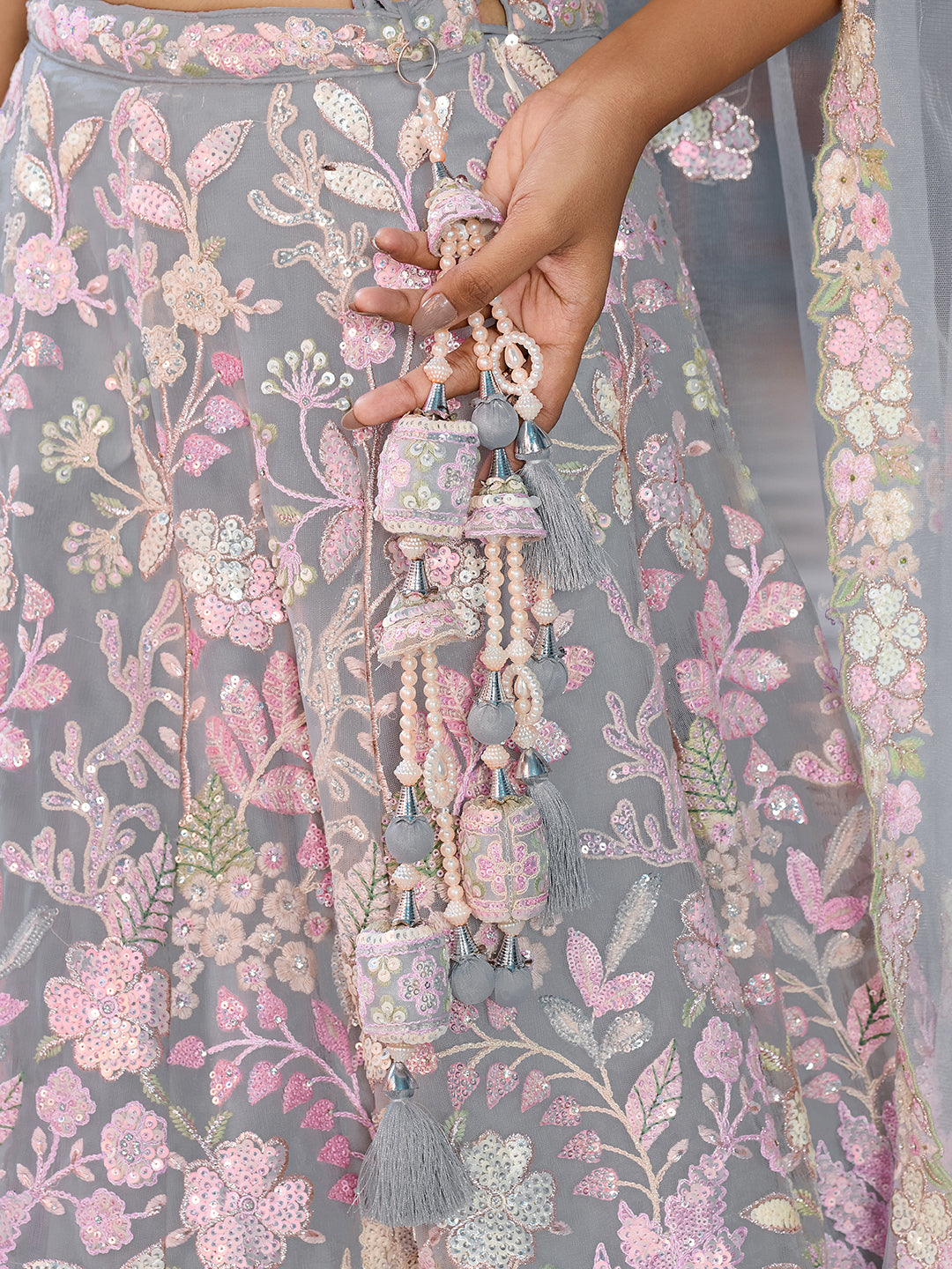 Net Fabric Sequins embroidery Semi-Stitched Lehenga & Unstitched Blouse With Dupatta House of Panchhi