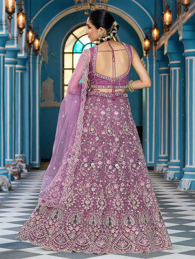 Net Fabric Sequins embroidery Semi-Stitched Lehenga & Unstitched Blouse With Dupatta House of Panchhi