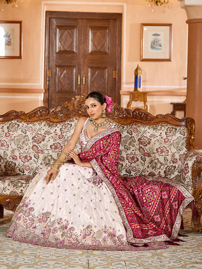 Tissue Fabric Sequins embroidery Semi-Stitched Lehenga & Unstitched Blouse With Burgundy Color Dupatta House of Panchhi
