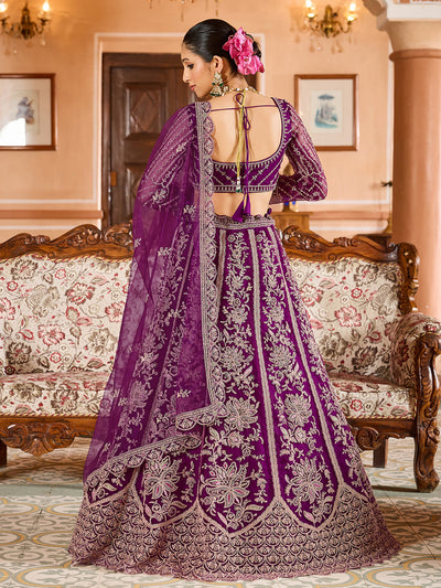 Net Fabric Sequins embroidery Semi-Stitched Lehenga & Unstitched Blouse With Dupatta House of Panchhi