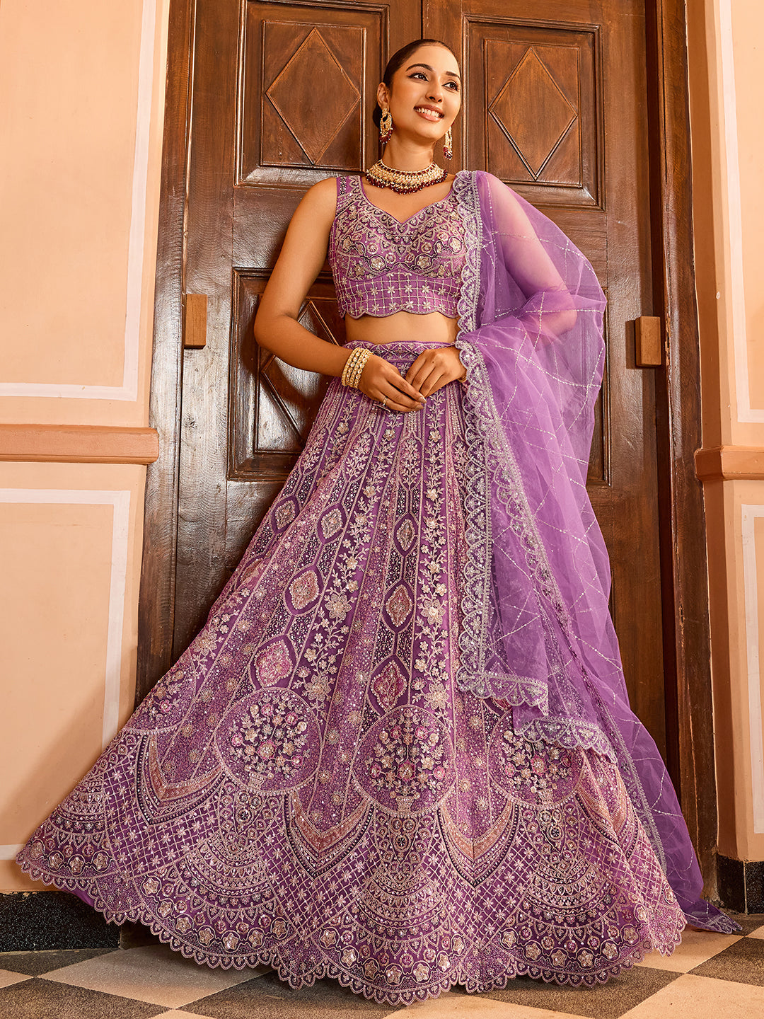 Net Fabric Sequins embroidery Semi-Stitched Lehenga & Unstitched Blouse With Dupatta (Copy) House of Panchhi